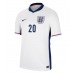 Camisa de Futebol Inglaterra Jarrod Bowen #20 Equipamento Principal Europeu 2024 Manga Curta